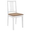 Pack 2 Uds Sillas De Comedor | Silla De Cocina | Mueble De Comedor Con Cojines Madera Maciza Blancas Cfw791221