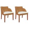 Pack 2 Uds Sillas De Comedor | Silla De Cocina | Mueble De Comedor Con Cojines Ratán Natural Marrón Claro Cfw791224