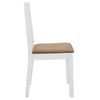 Pack 4 Uds Sillas De Comedor | Silla De Cocina | Mueble De Comedor Con Cojines Madera Maciza Blanca Cfw791226