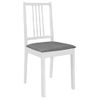 Pack 6 Uds Sillas De Comedor | Silla De Cocina | Mueble De Comedor Con Cojines Madera Maciza Blanca Cfw791227