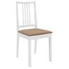 Pack 6 Uds Sillas De Comedor | Silla De Cocina | Mueble De Comedor Con Cojines De Madera Maciza Blanca Cfw791228