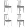 Pack 4 Uds Sillas De Comedor | Silla De Cocina | Mueble De Comedor Con Cojines De Madera Maciza Gris Cfw791229