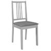 Pack 4 Uds Sillas De Comedor | Silla De Cocina | Mueble De Comedor Con Cojines De Madera Maciza Gris Cfw791229