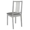 Pack 4 Uds Sillas De Comedor | Silla De Cocina | Mueble De Comedor Con Cojines De Madera Maciza Gris Cfw791229