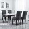 Pack 4 Uds Sillas De Comedor | Silla De Cocina | Mueble De Comedor Con Reposabrazos Tela Gris Oscuro Cfw791236