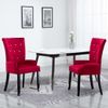 Pack 2 Uds Sillas De Comedor | Silla De Cocina | Mueble De Comedor Con Reposabrazos Terciopelo Rojo Cfw791239