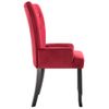 Pack 2 Uds Sillas De Comedor | Silla De Cocina | Mueble De Comedor Con Reposabrazos Terciopelo Rojo Cfw791239