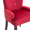 Pack 2 Uds Sillas De Comedor | Silla De Cocina | Mueble De Comedor Con Reposabrazos Terciopelo Rojo Cfw791239