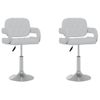 Pack 2 Uds Sillas De Comedor | Silla De Cocina | Mueble De Comedor Giratorias Cuero Sintético Blanco Cfw791254