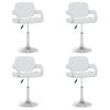 Pack 4 Uds Sillas De Comedor | Silla De Cocina | Mueble De Comedor Giratorias Cuero Sintético Blanco Cfw791348