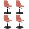 Pack 4 Uds Sillas De Comedor | Silla De Cocina | Mueble De Comedor Giratorias De Terciopelo Rosa Cfw791352