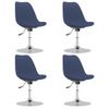 Pack 4 Uds Sillas De Comedor | Silla De Cocina | Mueble De Comedor Giratorias Tela Azul Cfw791360