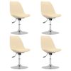 Pack 4 Uds Sillas De Comedor | Silla De Cocina | Mueble De Comedor Giratorias Tela Crema Cfw791364