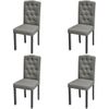 Pack 4 Uds Sillas De Comedor | Silla De Cocina | Mueble De Comedor Giratorias Tela Gris Cfw791367