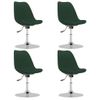 Pack 4 Uds Sillas De Comedor | Silla De Cocina | Mueble De Comedor Giratorias Tela Verde Oscuro Cfw791381