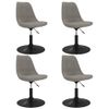 Pack 4 Uds Sillas De Comedor | Silla De Cocina | Mueble De Comedor Giratorias Terciopelo Gris Claro Cfw791383