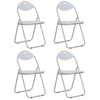 Pack 4 Uds Sillas De Comedor | Silla De Cocina | Mueble De Comedor Plegables Cuero Sintético Blanco Cfw791407