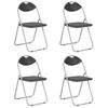 Pack 4 Uds Sillas De Comedor | Silla De Cocina | Mueble De Comedor Plegables Cuero Sintético Negro Cfw791408