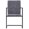 Pack 2 Uds Sillas De Comedor | Silla De Cocina | Mueble De Comedor Voladizas Cuero Sintético Gris Oscuro Cfw791416