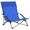 Pack 2 Uds Sillón De Salón | Sillas De Playa Plegables Tela Azul Cfw791462