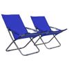 Pack 2 Uds Sillón De Salón | Sillas De Playa Plegables Tela Azul Cfw791464