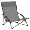 Pack 2 Uds Sillón De Salón | Sillas De Playa Plegables Tela Gris Cfw791469