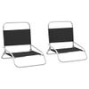 Pack 2 Uds Sillón De Salón | Sillas De Playa Plegables Tela Negras Cfw791478