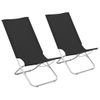 Pack 2 Uds Sillón De Salón | Sillas De Playa Plegables Tela Negras Cfw791479