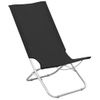 Pack 2 Uds Sillón De Salón | Sillas De Playa Plegables Tela Negras Cfw791479