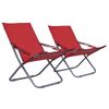 Pack 2 Uds Sillón De Salón | Sillas De Playa Plegables Tela Rojo Cfw791486