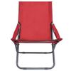 Pack 2 Uds Sillón De Playa| Sillas De Playa Plegables Tela Rojo Cfw791486