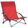 Pack 2 Uds Sillón De Salón | Sillas De Playa Plegables Tela Rojo Cfw791487