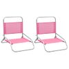 Pack 2 Uds Sillón De Playa| Sillas De Playa Plegables Tela Rosa Cfw791490