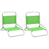 Pack 2 Uds Sillón De Salón | Sillas De Playa Plegables Tela Verde Cfw791495