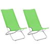 Pack 2 Uds Sillón De Salón | Sillas De Playa Plegables Tela Verde Cfw791496