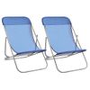 Pack 2 Uds Sillón De Playa| Sillas De Playa Plegables Textilene Acero Recubierto Azul Cfw791498