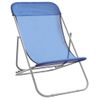 Pack 2 Uds Sillón De Playa| Sillas De Playa Plegables Textilene Acero Recubierto Azul Cfw791498