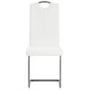 Pack 2 Uds Sillas Voladizas De Comedor | Silla De Cocina | Mueble De Comedor Cuero Sintético Blanco Cfw791519