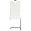 Pack 4 Uds Sillas Voladizas De Comedor | Silla De Cocina | Mueble De Comedor Cuero Sintético Blanco Cfw791525