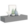 Estante Con Cajón De Pared | Estante Flotante | Repisa De Pared Mdf Gris 60x23,5x10 Cm Cfw759175