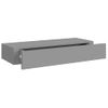 Estante Con Cajón De Pared | Estante Flotante | Repisa De Pared Mdf Gris 60x23,5x10 Cm Cfw759175