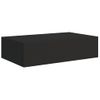 Estante Con Cajón De Pared | Estante Flotante | Repisa De Pared Mdf Negro 40x23,5x10 Cm Cfw759176