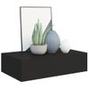 Estante Con Cajón De Pared | Estante Flotante | Repisa De Pared Mdf Negro 40x23,5x10 Cm Cfw759176