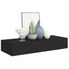 Estante Con Cajón De Pared | Estante Flotante | Repisa De Pared Mdf Negro 60x23,5x10 Cm Cfw759177