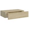 Estante Con Cajón De Pared | Estante Flotante | Repisa De Pared Mdf Roble 40x23,5x10 Cm Cfw759178