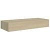 Estante Con Cajón De Pared | Estante Flotante | Repisa De Pared Mdf Roble 60x23,5x10 Cm Cfw759179