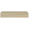 Estante Con Cajón De Pared | Estante Flotante | Repisa De Pared Mdf Roble 60x23,5x10 Cm Cfw759179