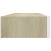 Estante Con Cajón De Pared | Estante Flotante | Repisa De Pared Mdf Roble Y Blanco 60x23,5x10 Cm Cfw759181