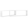 2 Uds Estante Cubo Pared | Estante Flotante | Repisa De Pared Contrachapado Blanco Brillo 100x15x30cm Cfw759197