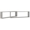 2 Uds Estante Cubo Pared | Estante Flotante | Repisa De Pared Contrachapado Gris Hormigón 100x15x30cm Cfw759198